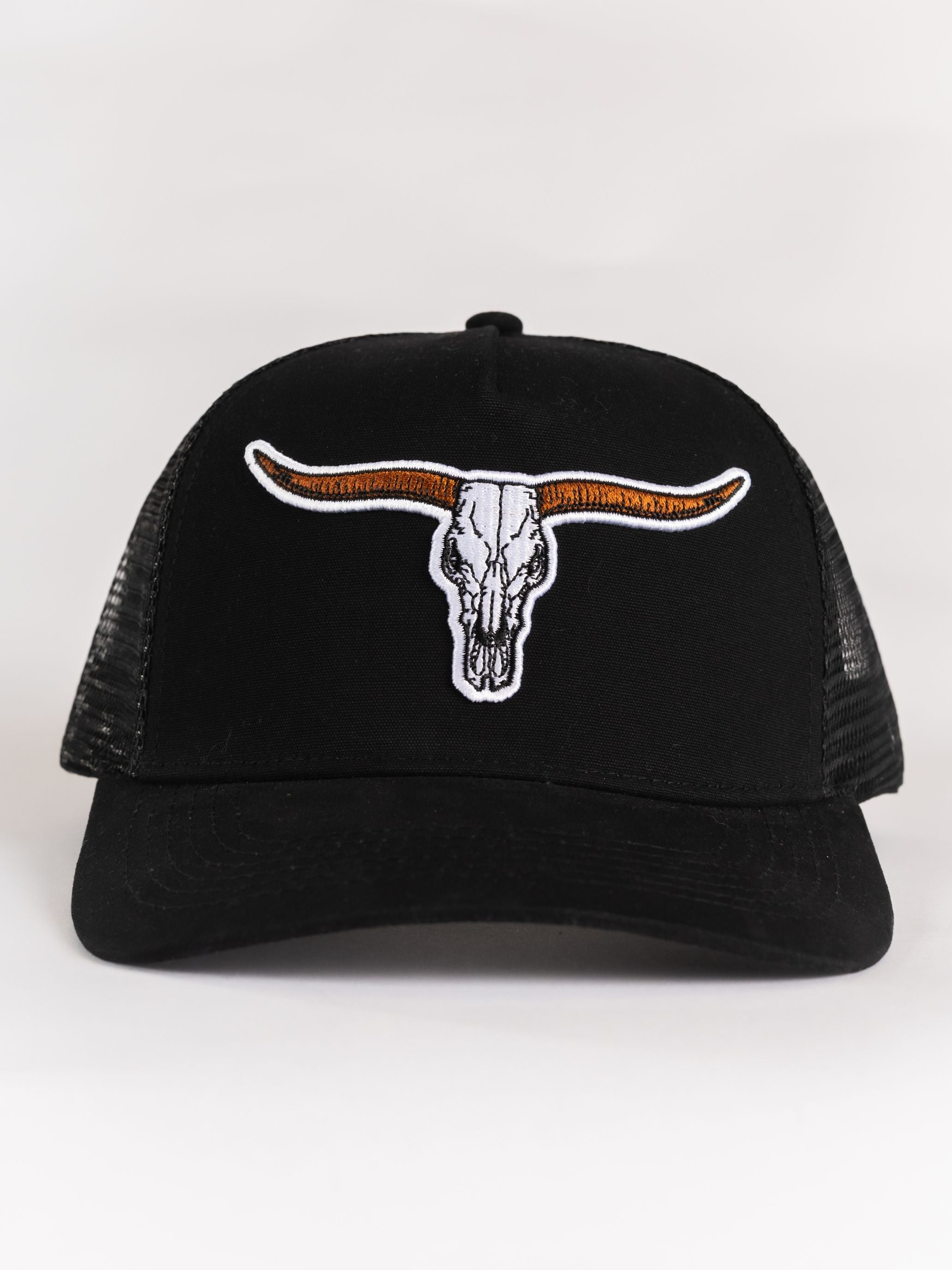 Black Longhorn Mesh Hat