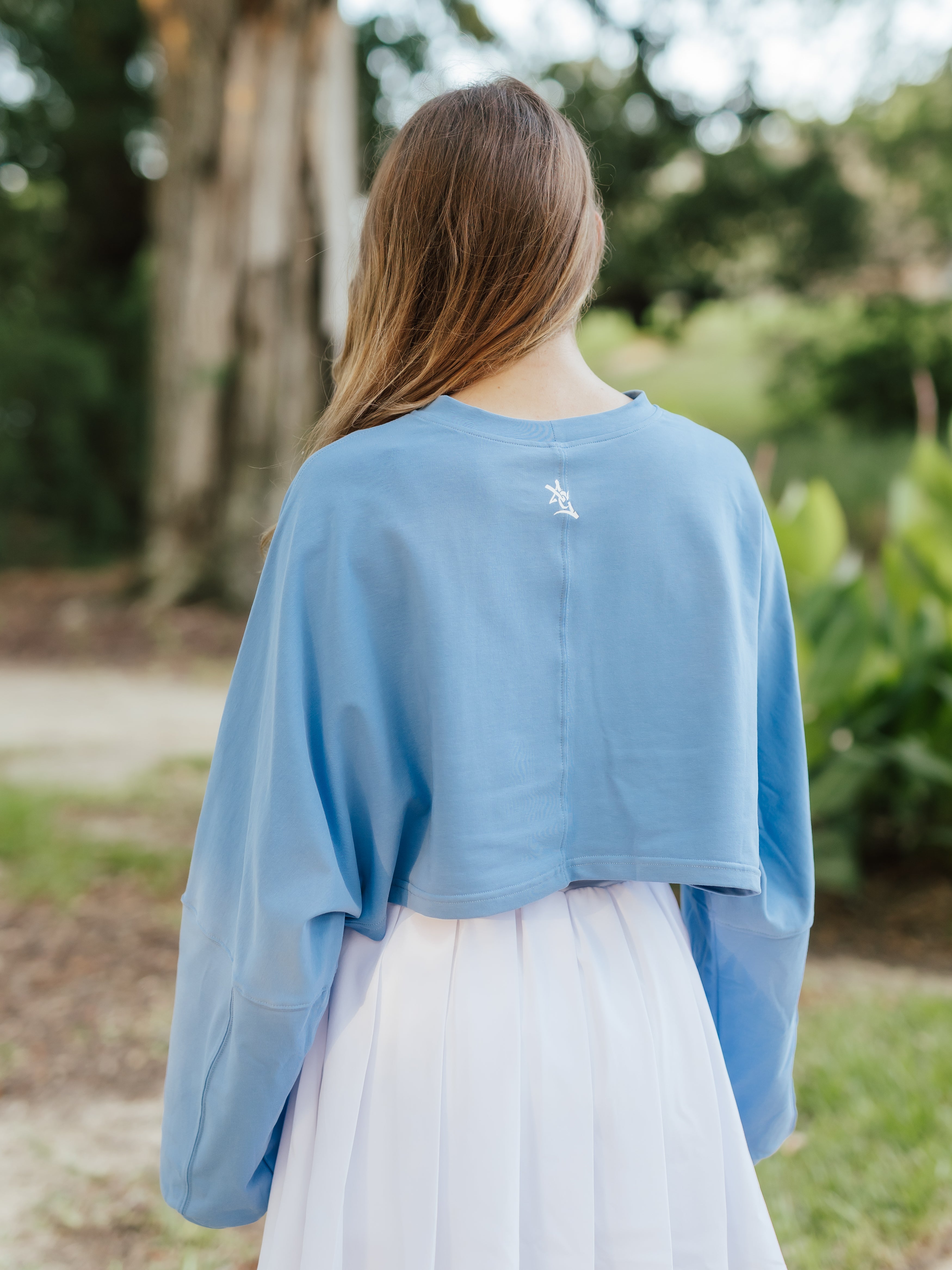 AG Long Sleeve Active Crop Top | Blue image 1