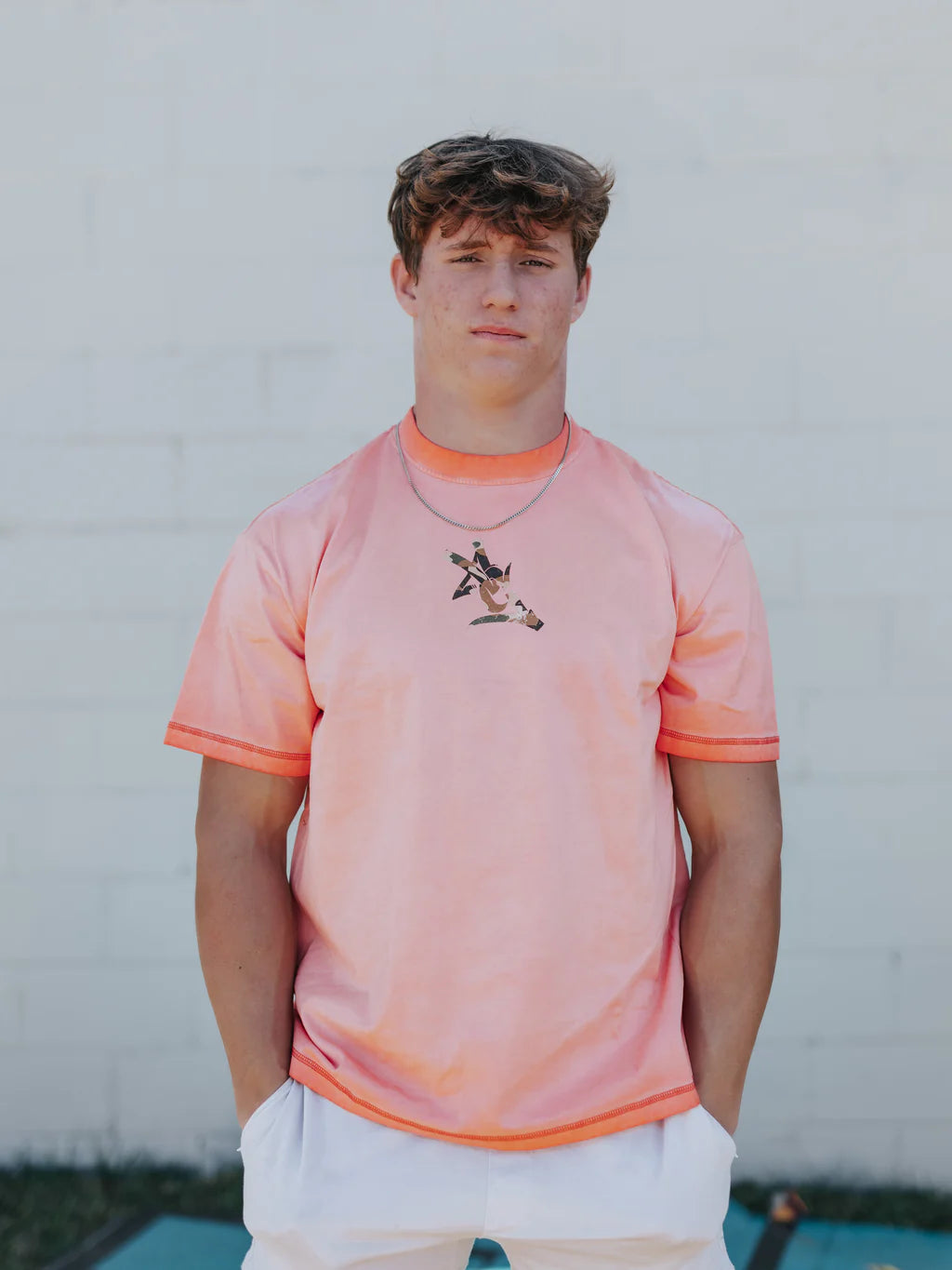 AG Orange Camo Acid Wash Tee