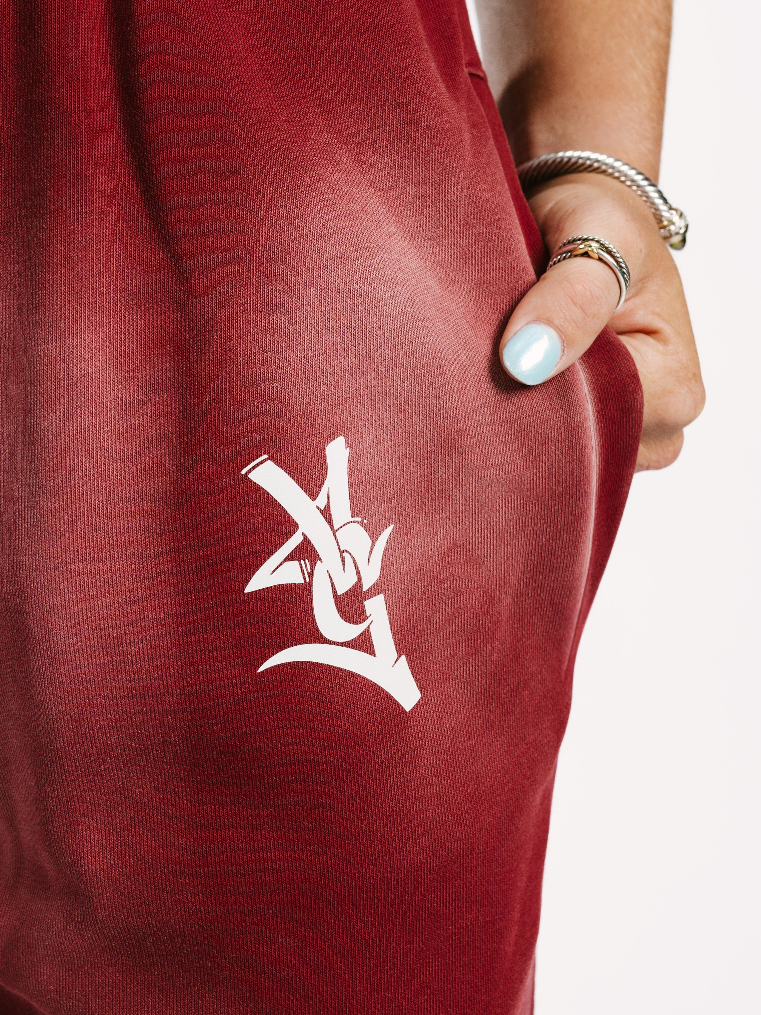 Maroon Acid Wash Sweatpants