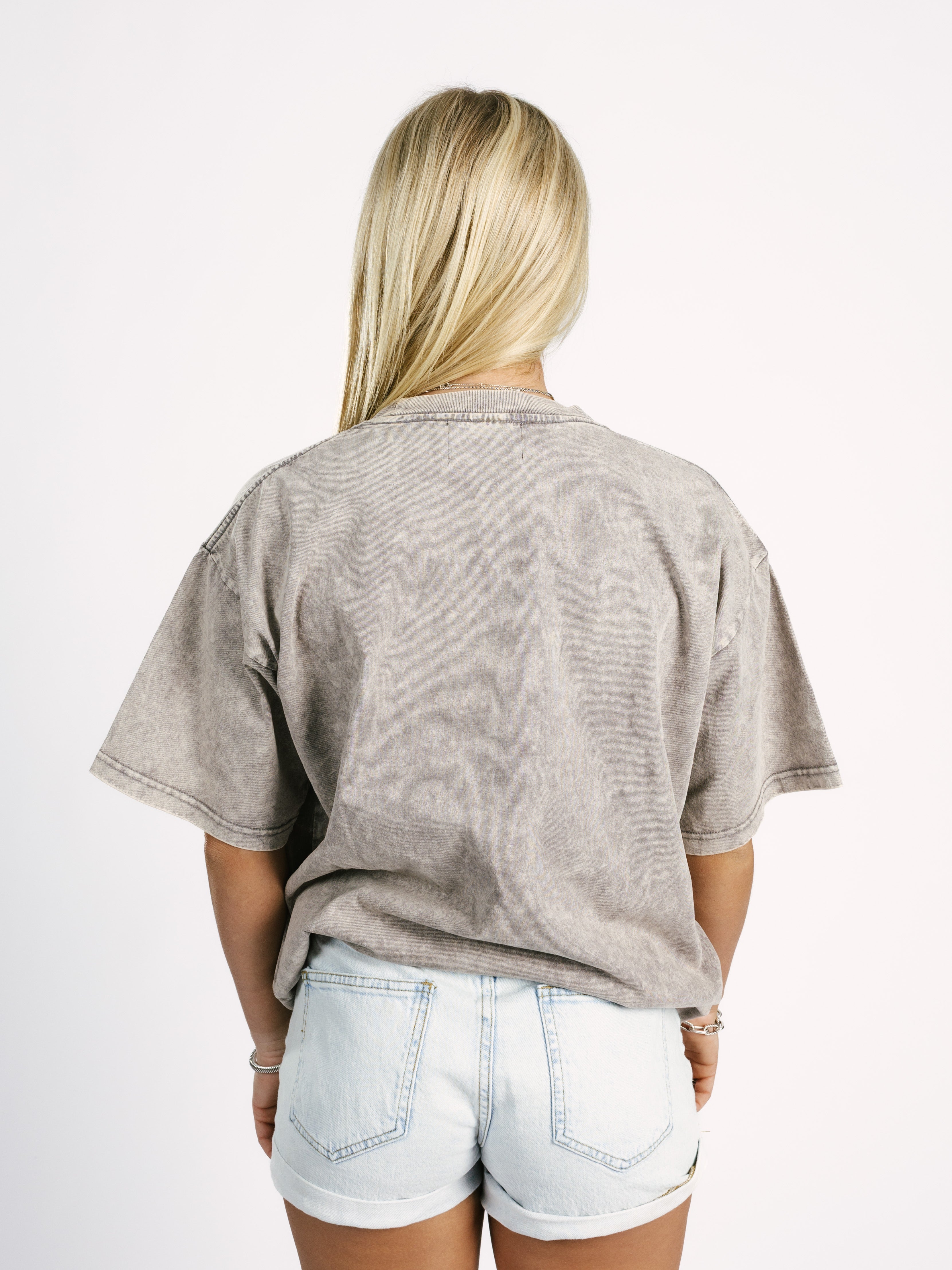 Grey AG Boxing Acid Wash Boxy Tee