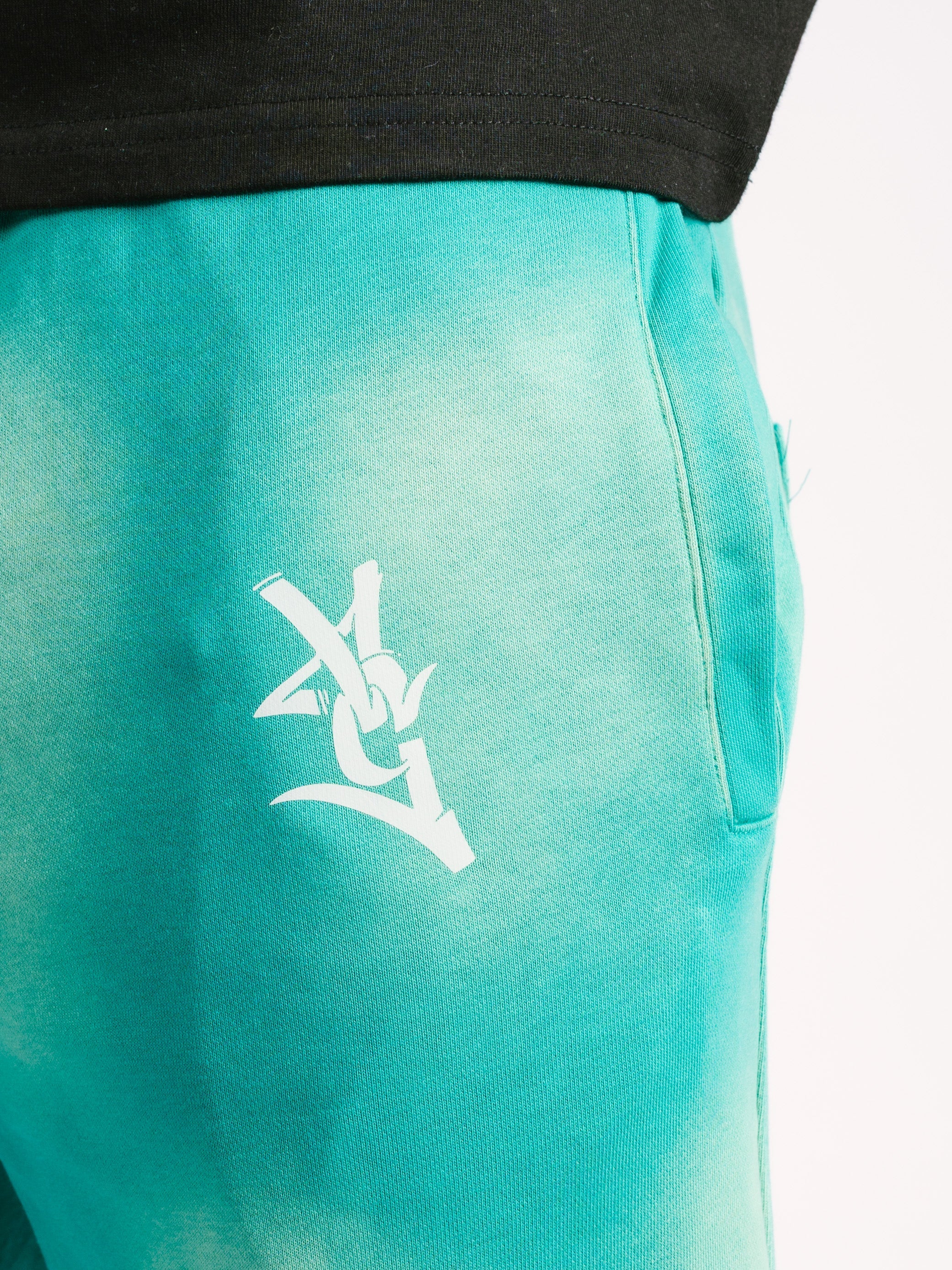 Teal Acid Wash Sweatpants