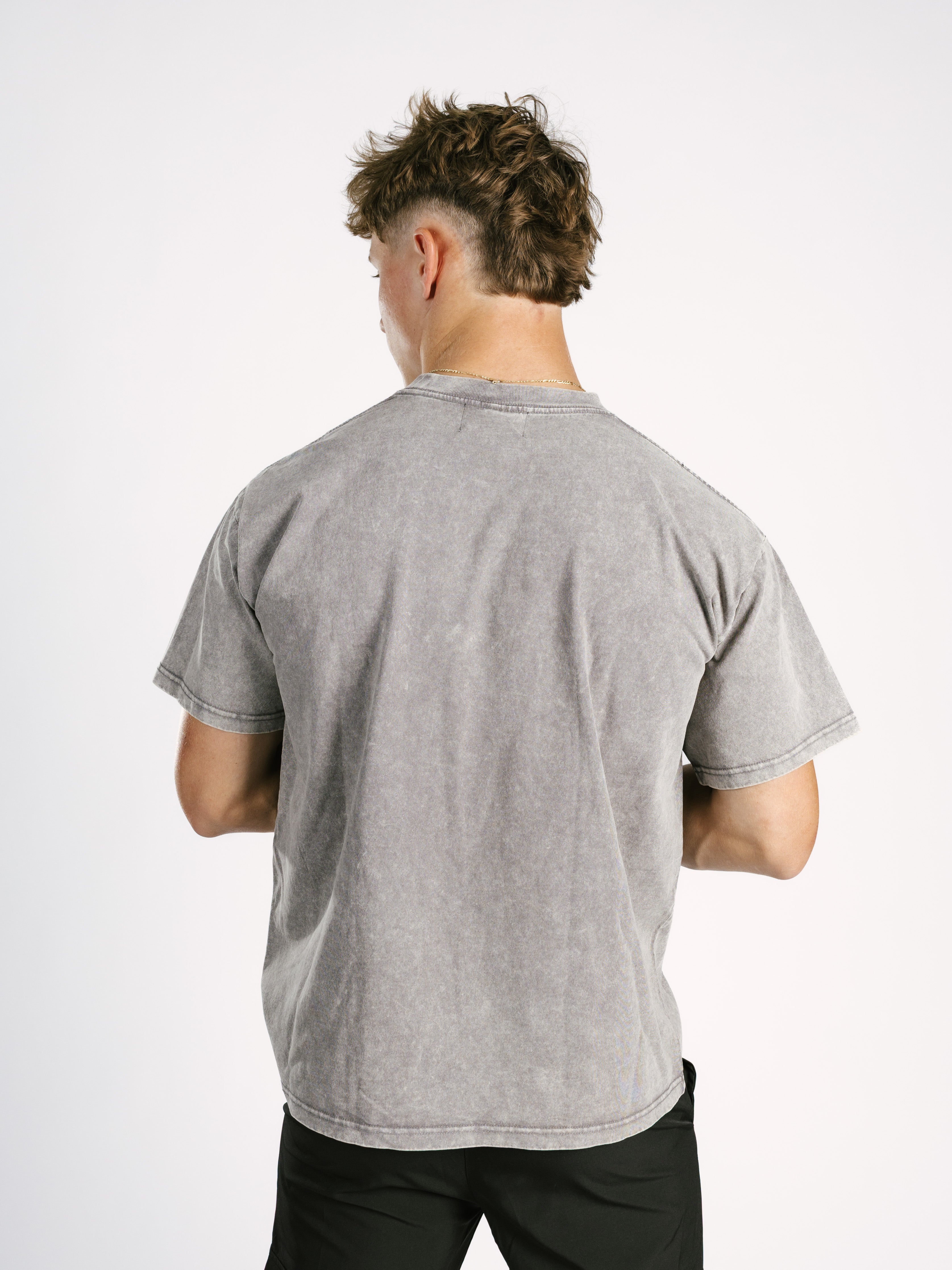 Grey AG Boxing Acid Wash Boxy Tee