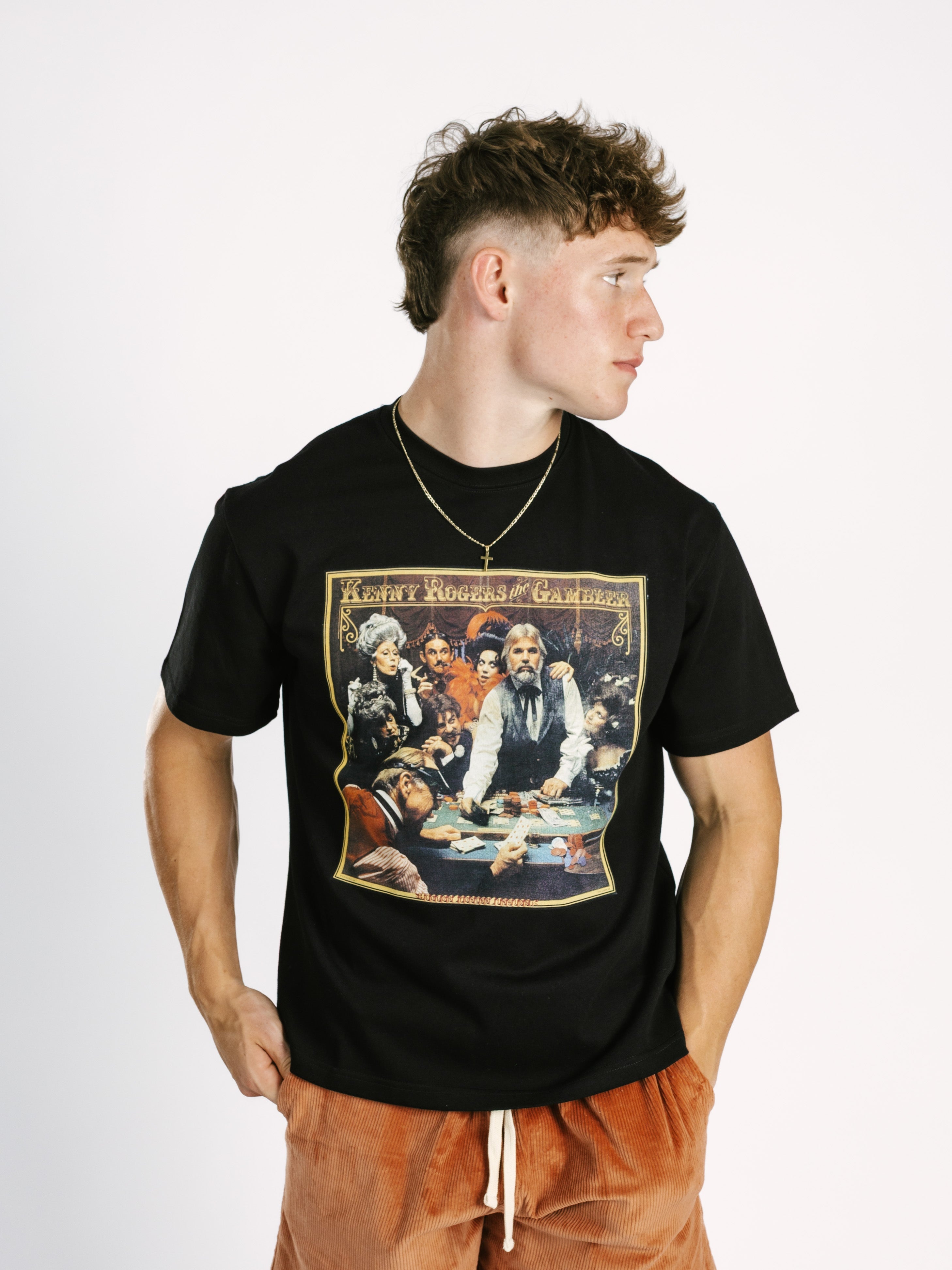 Black 'The Gambler' Boxy Tee