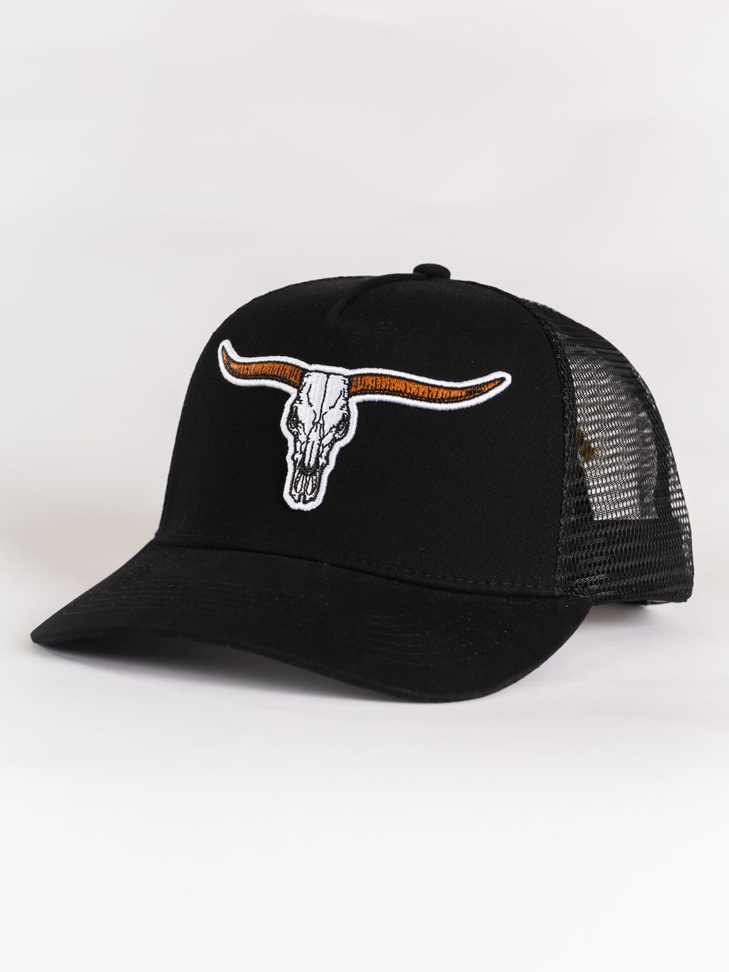 Black Longhorn Mesh Hat