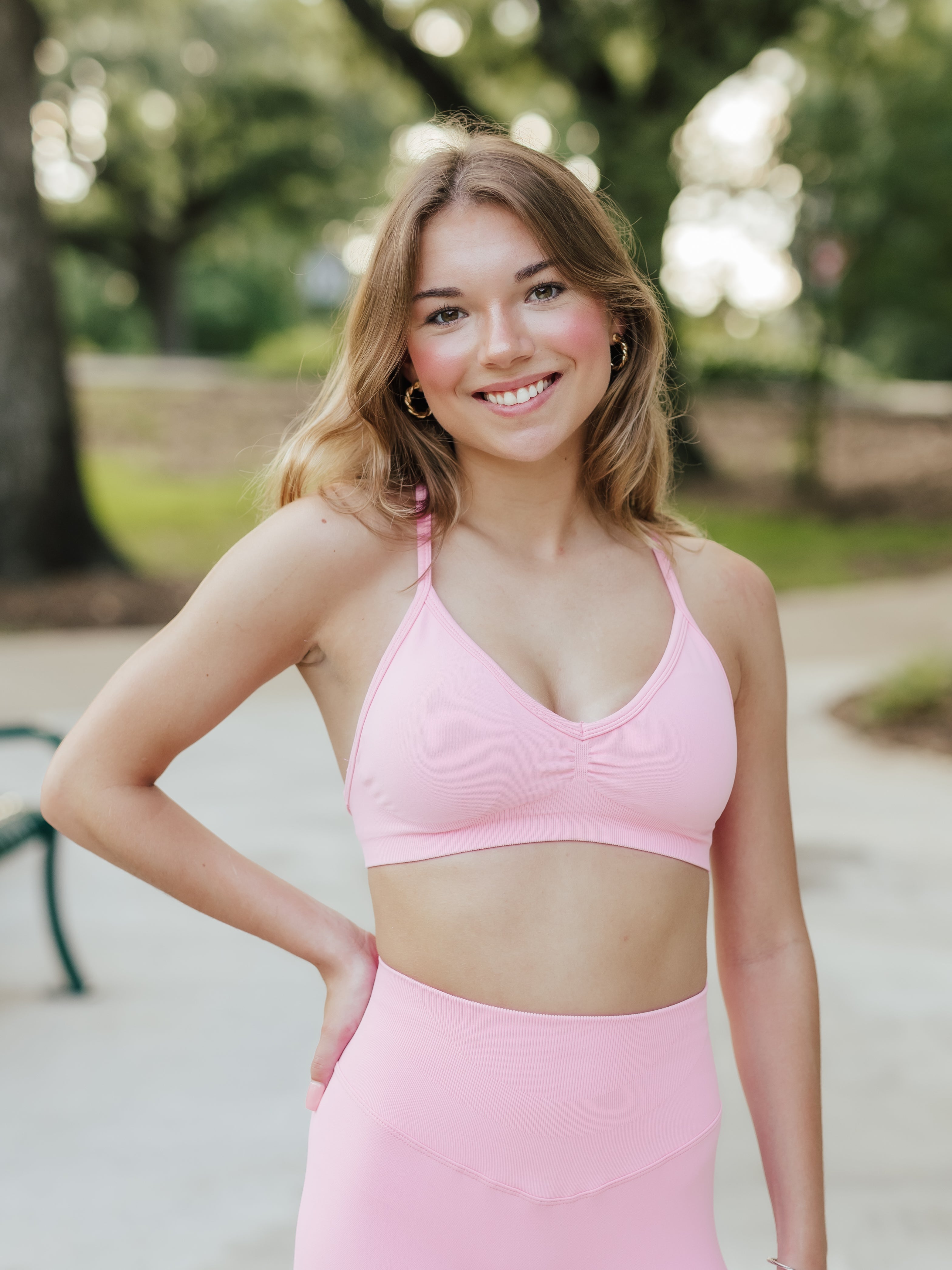 AG Train Cross Back Active Bra | Light Pink image 0
